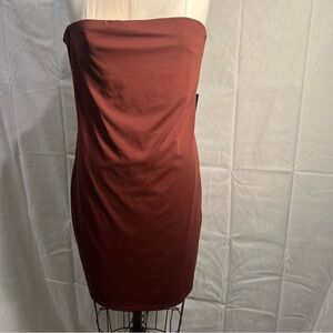 Chocolate‎ brown strapless dress NWT